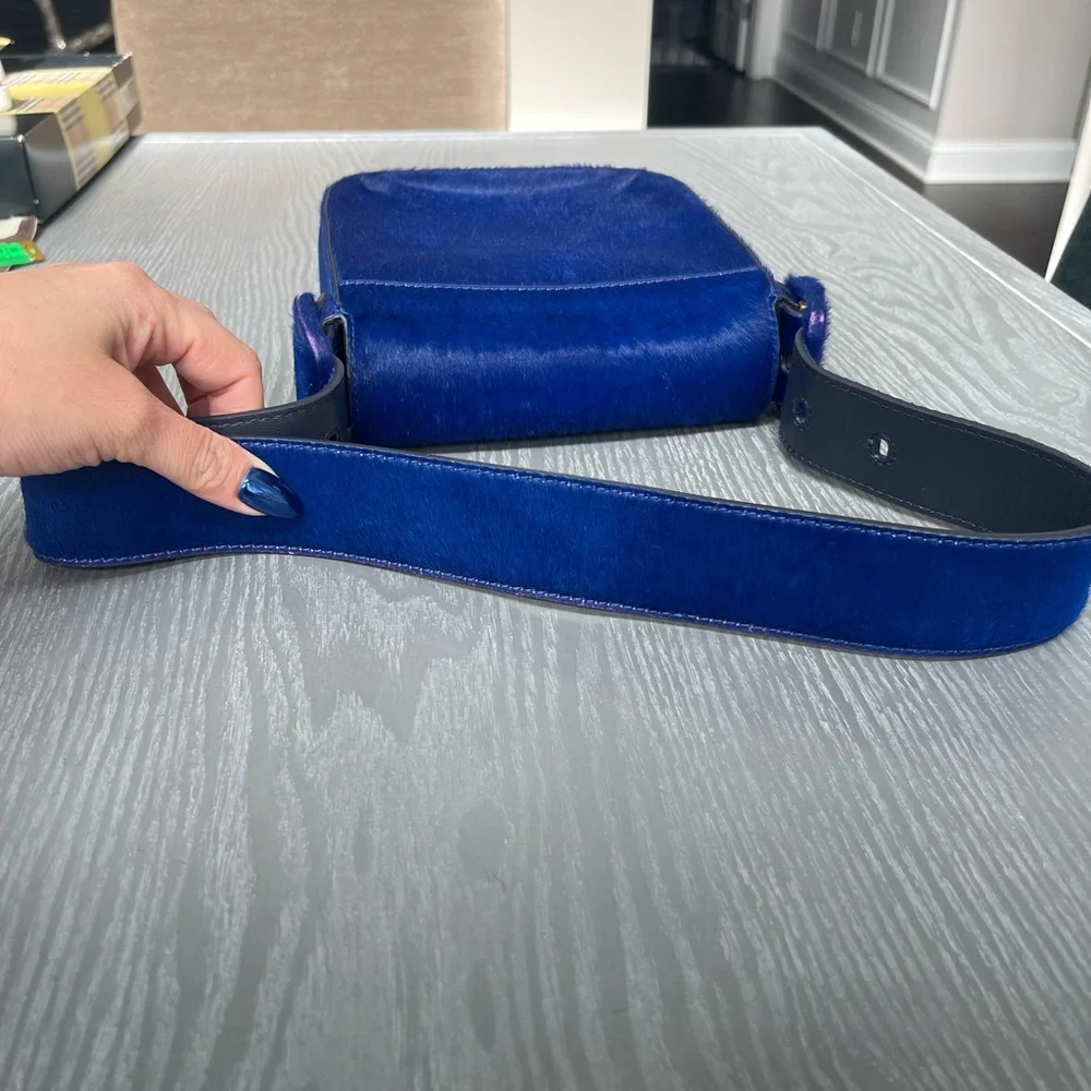 Tory Burch BLUE Mini Pony Hair Shoulder Bag